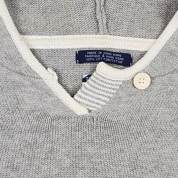 Vintage Tommy Hilfiger Pullover Knit Hoodie Women's Size XL Gray Embroidered - Picture 5 of 9